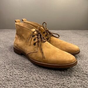 JL Powell Chukka Boots Mens 10 Tan Nubuck Leather Luxury Old Money Minimal 16076